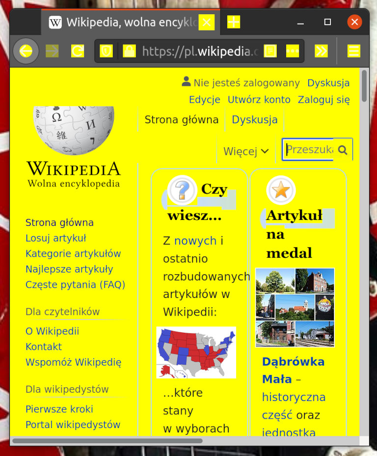 Strona Wikipedii ze stylami użytkownika